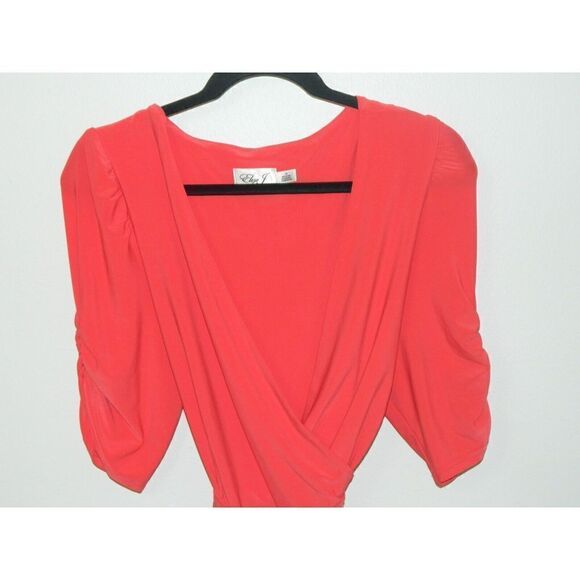 Eliza J Dress Plus  Size 18 Orange Wrap‎ Balloon Drapey Sleeve - Picture 6 of 11